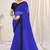 Blue plain georgette saree 