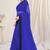 Blue plain georgette saree 