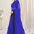 Blue plain georgette saree 