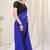 Blue plain georgette saree 