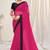 Pink plain georgette saree 