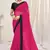 Pink plain georgette saree 