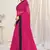 Pink plain georgette saree 