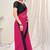 Pink plain georgette saree 