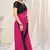 Pink plain georgette saree 