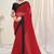 Red plain georgette saree 