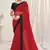 Red plain georgette saree 