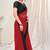 Red plain georgette saree 