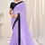 Purple plain georgette saree 