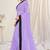 Purple plain georgette saree 