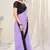 Purple plain georgette saree 