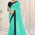 Light blue plain georgette saree 