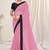Pink plain georgette saree 