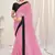 Pink plain georgette saree 