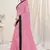Pink plain georgette saree 