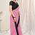 Pink plain georgette saree 