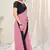 Pink plain georgette saree 