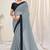 Grey plain georgette saree 