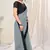 Grey plain georgette saree 