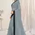 Grey plain georgette saree 