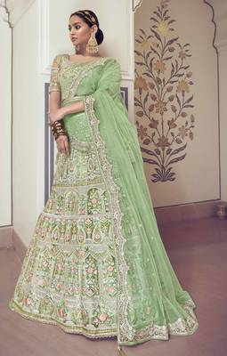 Mirror and Zarkan Work Net Lehenga Choli 1