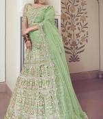 Mirror and Zarkan Work Net Lehenga Choli