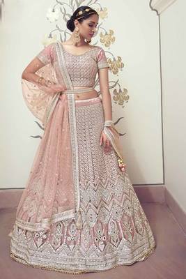 Mirror and Zarkan Work Net Lehenga Choli 1