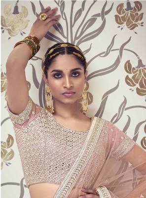Mirror and Zarkan Work Net Lehenga Choli 2