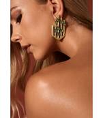 Green Hamsa Earrings