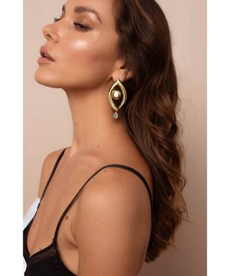 Brass Nano Iris Earrings 1