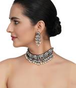 Gold Plated Bead & Kundan Polki Necklace Set