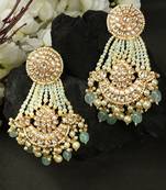 Gold Plated Kundan Polki Chandbali Earrings