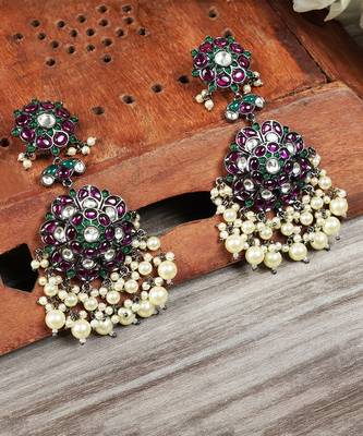 Gold Plated Kundan Polki Earrings 2