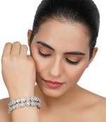 Silver Finish Diamond Studded Bracelet