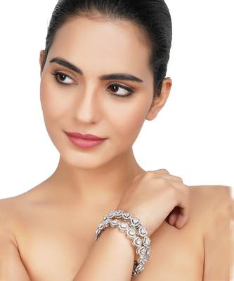 Silver Finish Diamond Studded Bracelet 1