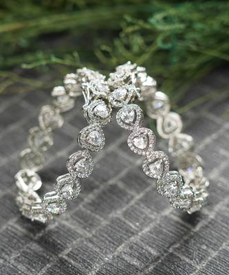 Silver Finish Diamond Studded Bracelet 3
