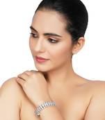 Rhodium Finish Diamond Studded Bracelet