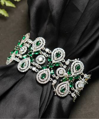 Rhodium Finish Diamond Studded Bracelet 3