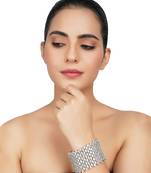 Silver Finish Diamond Studded Bracelet