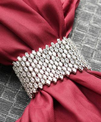 Silver Finish Diamond Studded Bracelet 3