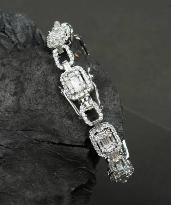 Silver Finish Diamond Studded Bracelet 3