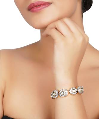 Gold Finish Diamond Studded Bracelet 2