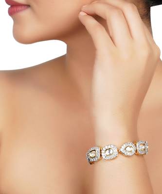 Gold Finish Diamond Studded Bracelet 4