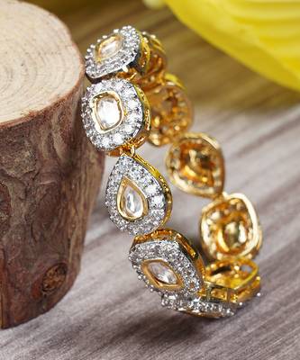 Gold Finish Diamond Studded Bracelet 5