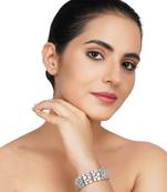 Rhodium Finish Diamond Studded Bracelet