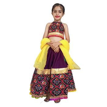 Aglare Beautiful cotton  lehenga choli,navratri collaction for small Kids Black 1