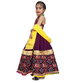 Aglare Beautiful cotton  lehenga choli,navratri collaction for small Kids Black 3