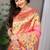 Pink woven paithani silk saree with blouse