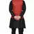 MAG Men's Black Matching Silk Kurta Churidhar With Red Joot Waistcoat