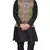 MAG Men's Black Matching Silk Kurta Churidhar With Purple Waistcoat